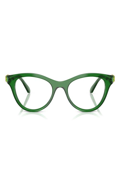 Swarovski 52mm Round Optical Glasses in Transparent Green 