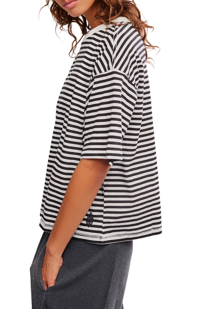 FP Movement Stripe Relaxed Fit Cotton T-Shirt, Alternate, color, COURT STRIPE BLACK WHITE