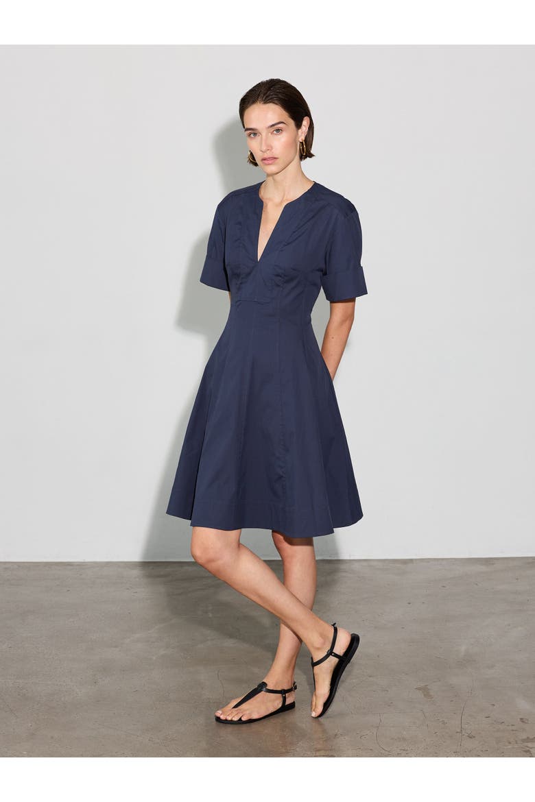 Sora Flared dress, Alternate, color, Navy Blue