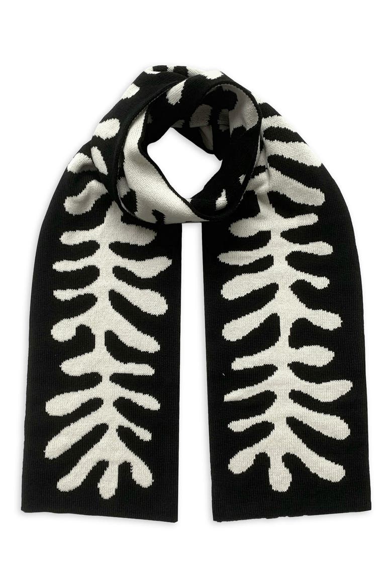 Organic Shape Wool & Cashmere Scarf, Alternate, color, BLACK MULTI