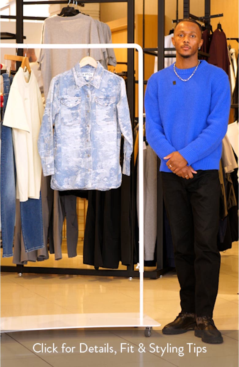 Camouflage Jacquard Denim Shacket, sales video thumbnail