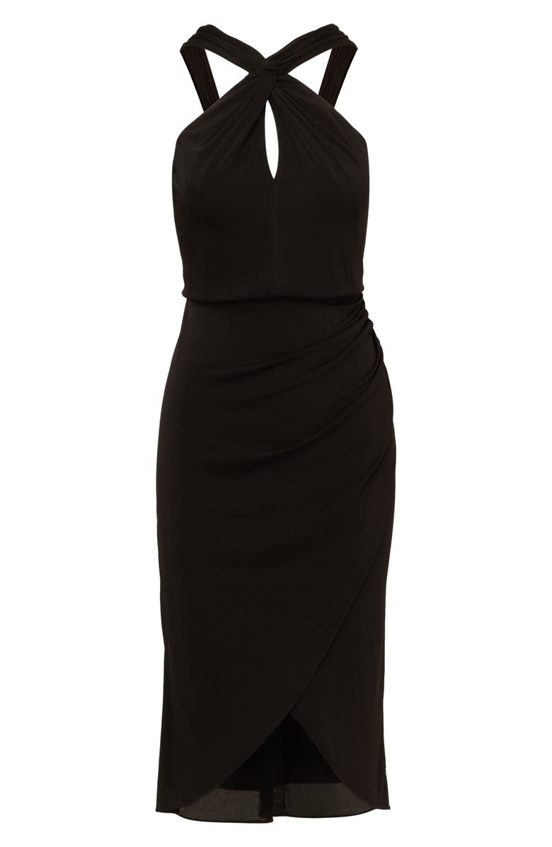 Adrianna Papell Halter Neck Knit Cocktail Dress, Alternate, color, 