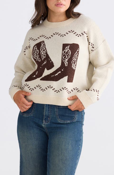 Boot Jive Intarsia Sweater