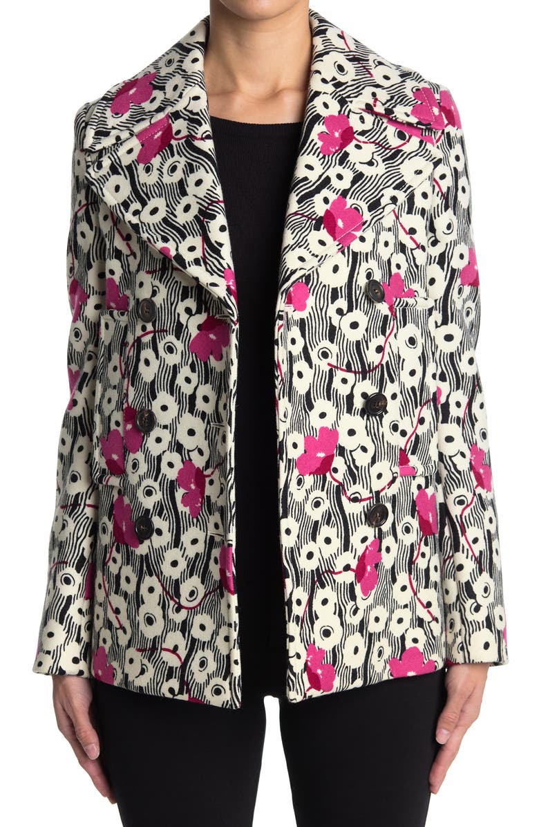Valentino Caban Printed Wool Blend Blazer Jacket, Main, color, 