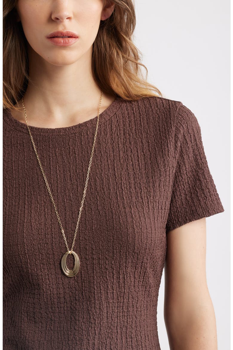 Textured T-Shirt, Alternate, color, BROWN ROAST