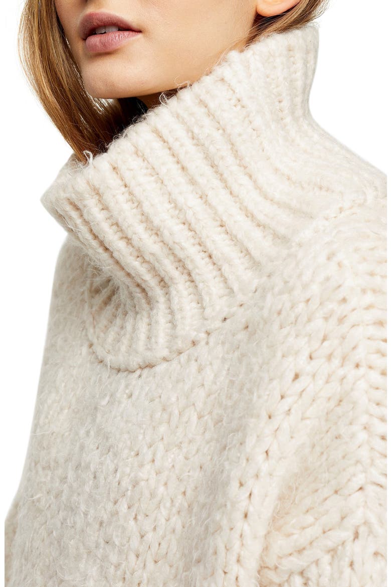 Chunky Funnel Sweater, Alternate, color, OATMEAL