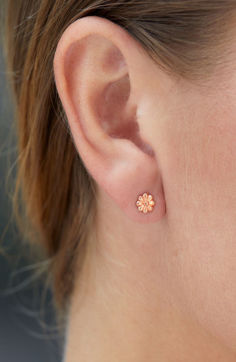 SAVVY CIE JEWELS 18K Rose Gold Plated Sterling Silver Florette Stud Earrings, Alternate, color, 