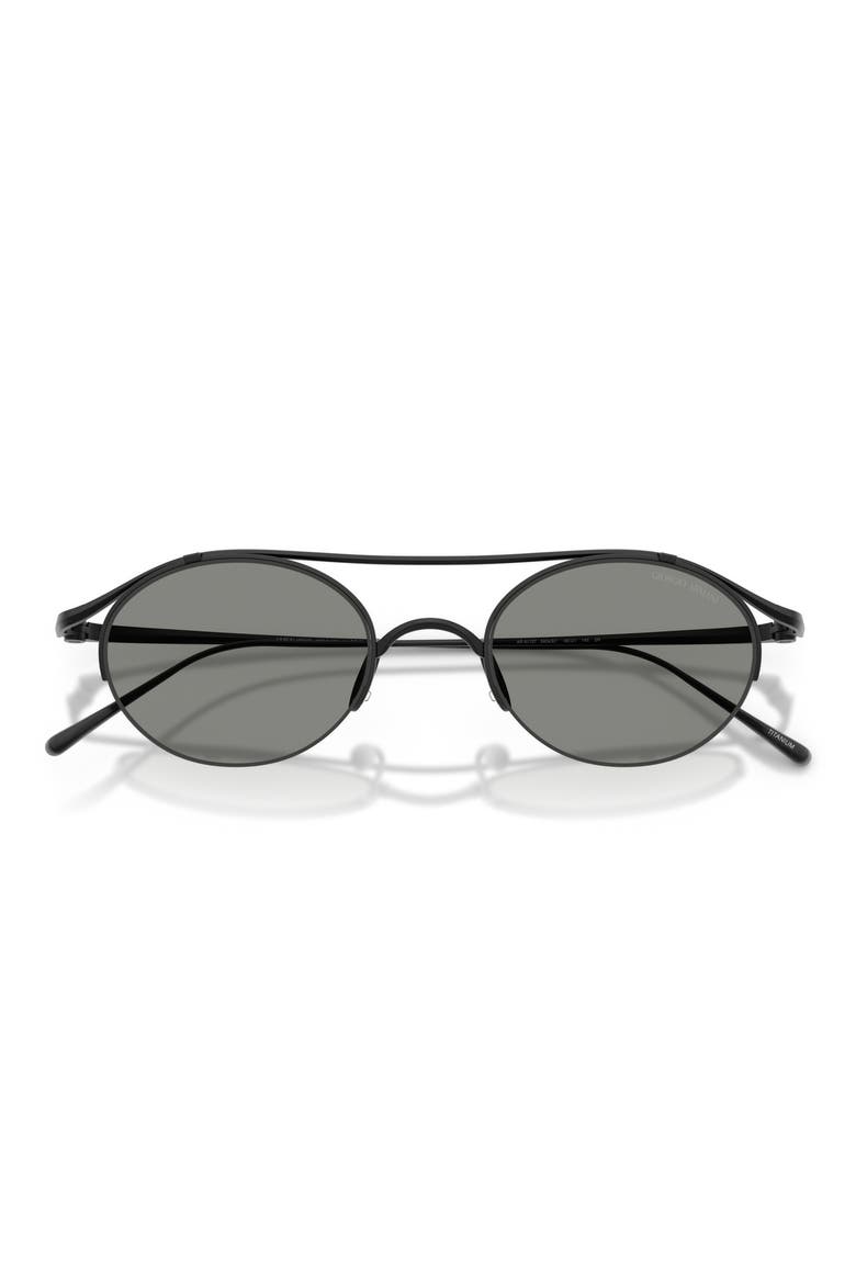 49mm Oval Sunglasses, Alternate, color, MATTE BLACK / GREY