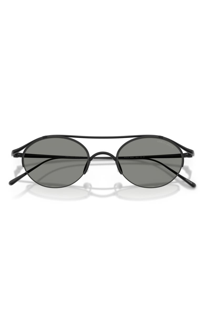 ARMANI 49mm Oval Sunglasses, Alternate, color, Matte Black / Grey