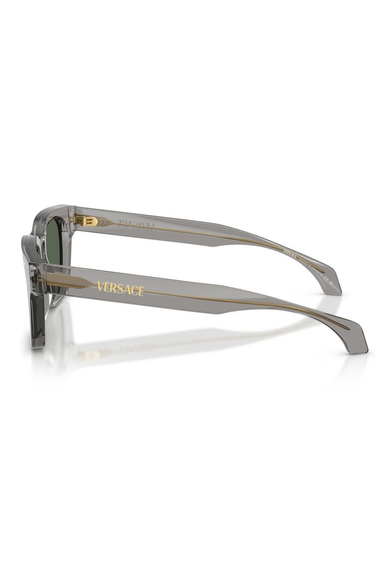 52mm Square Sunglasses, Alternate, color, TRANSPARENT GREY / DARK GREEN