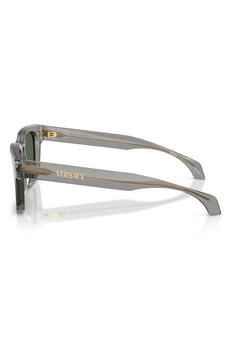 Versace 52mm Square Sunglasses, Alternate, color, Transparent Grey / Dark Green