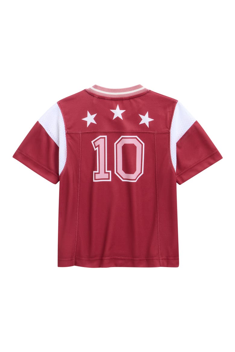 Kids' Team Palm Soccer Cropped T-Shirt, Main, color, BRICK RED - ANTIQUE ROSE
