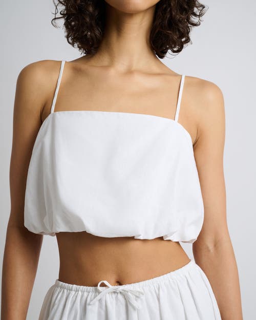 Shop Onia Air Linen Bubble Crop Top In White