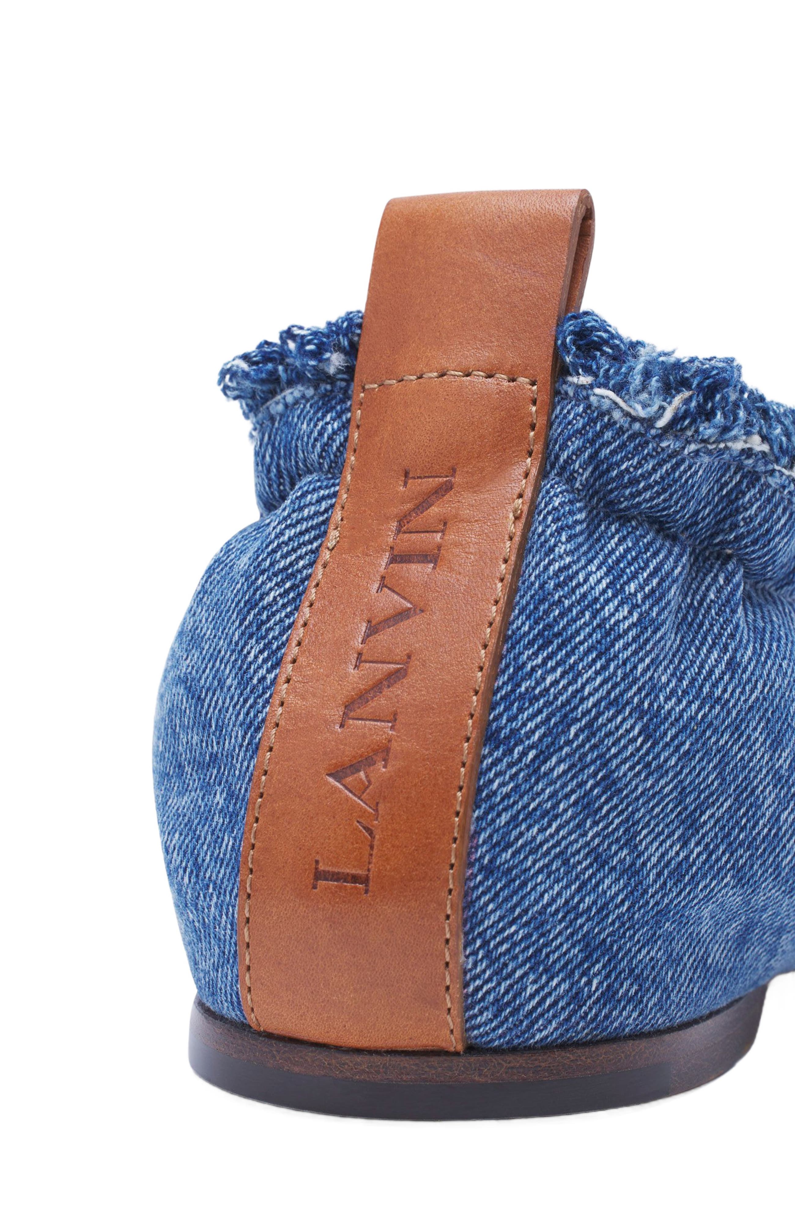 Lanvin THE BALLERINA FLAT IN DENIM, Alternate, color, 