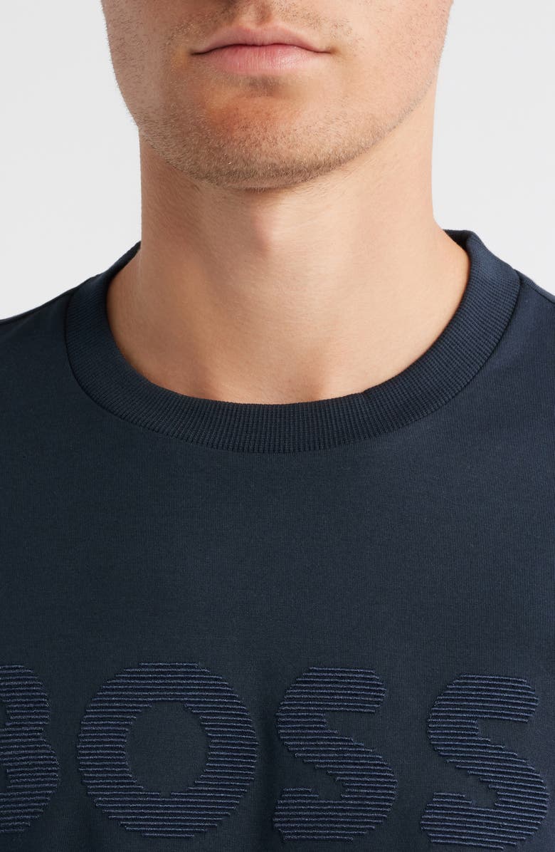 BOSS Thompson Floral Logo Cotton Graphic T-Shirt, Alternate, color, Dark Blue