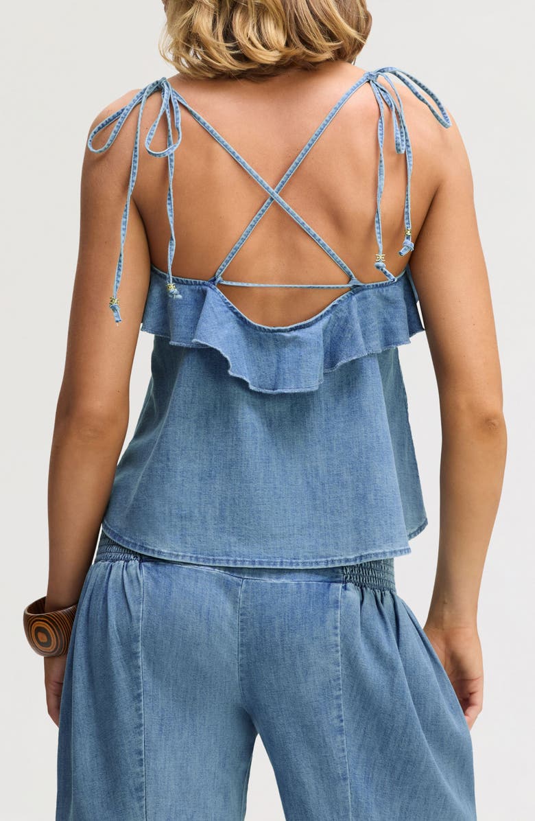 Sam Edelman Ruffle Tie Strap Camisole, Alternate, color, Palomino Wash