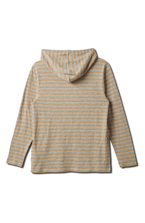 Quiksilver Stripe Slub Hoodie In Golden Haze