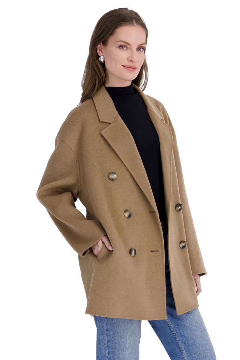 Alex Wool Blend Double Breasted Coat, Alternate, color, CAMEL