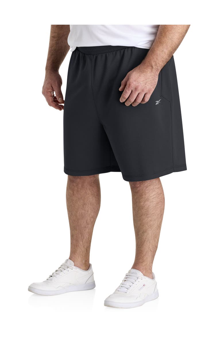 Reebok Big & Tall Performance Double-Knit Athletic Shorts, Main, color, Black