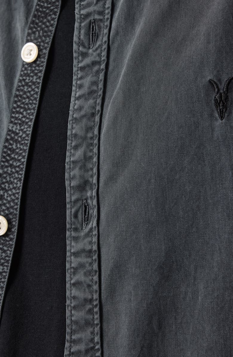 AllSaints Bodhi Long Sleeve Overshirt, Alternate, color, Blainn Black
