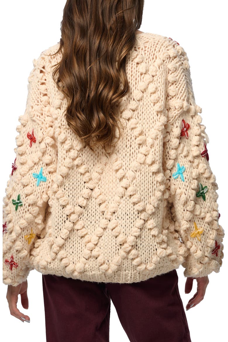 Aria Popcorn Knit Cardigan, Alternate, color, IVORY