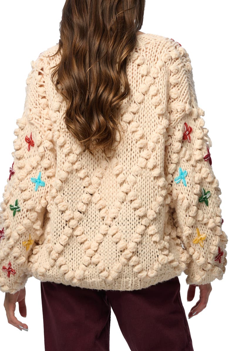 SAACHI Aria Popcorn Knit Cardigan, Alternate, color, Ivory