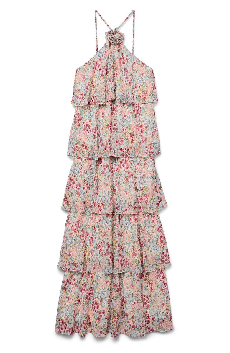 VERO MODA Lana Ruffle Tiered Halter Dress, Main, color,