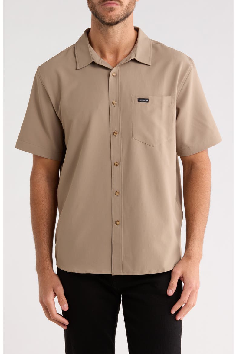 Allport Classic Short Sleeve Performance Button-Up Shirt, Main, color, FALLEN ROCK