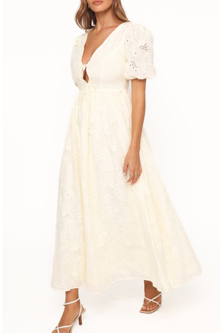 Karla Eyelet Embroidered Maxi Dress, Alternate, color, BUTTER YELLOW BRODERIE