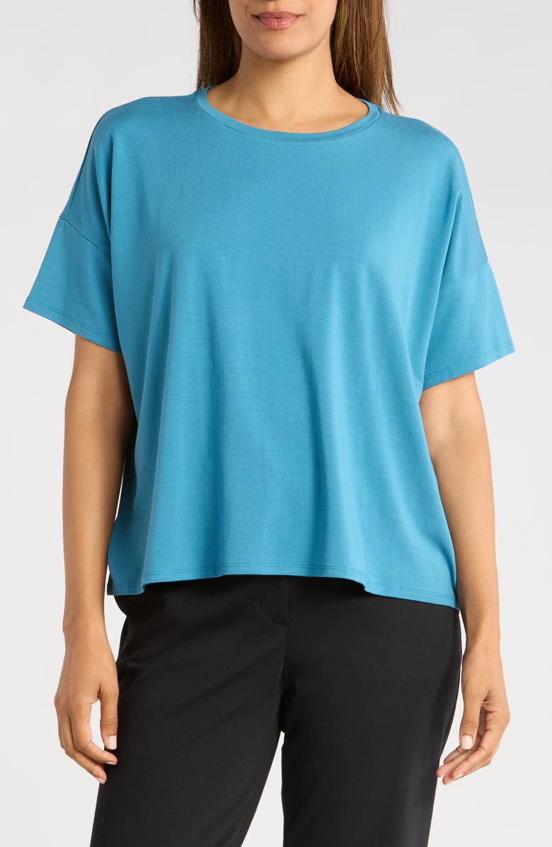 Eileen Fisher Bateau Neck Box Top, Main, color, Cascade