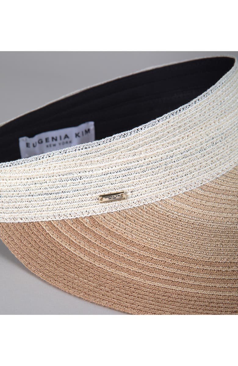Eugenia Kim Trixie Wide Brim Packable Visor, Alternate, color, Ivory/ Natural/ Camel