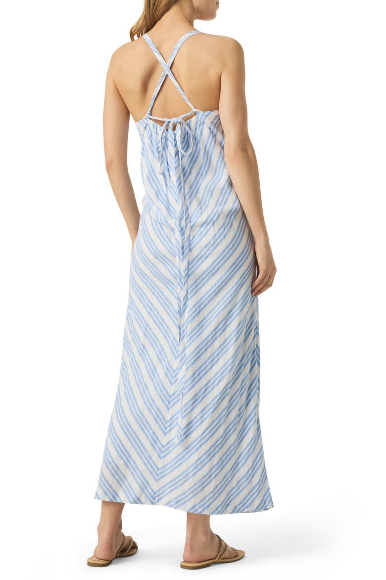 Gisele Midi Sundress, Alternate, color, STEEL BLUE/ WHITE