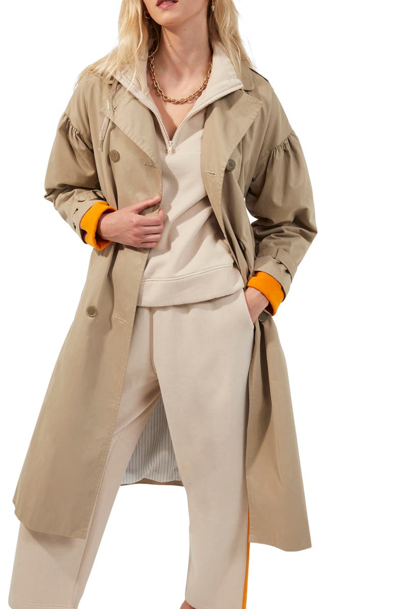 French Connection Anai Double Breasted Trench Coat, Main, color,