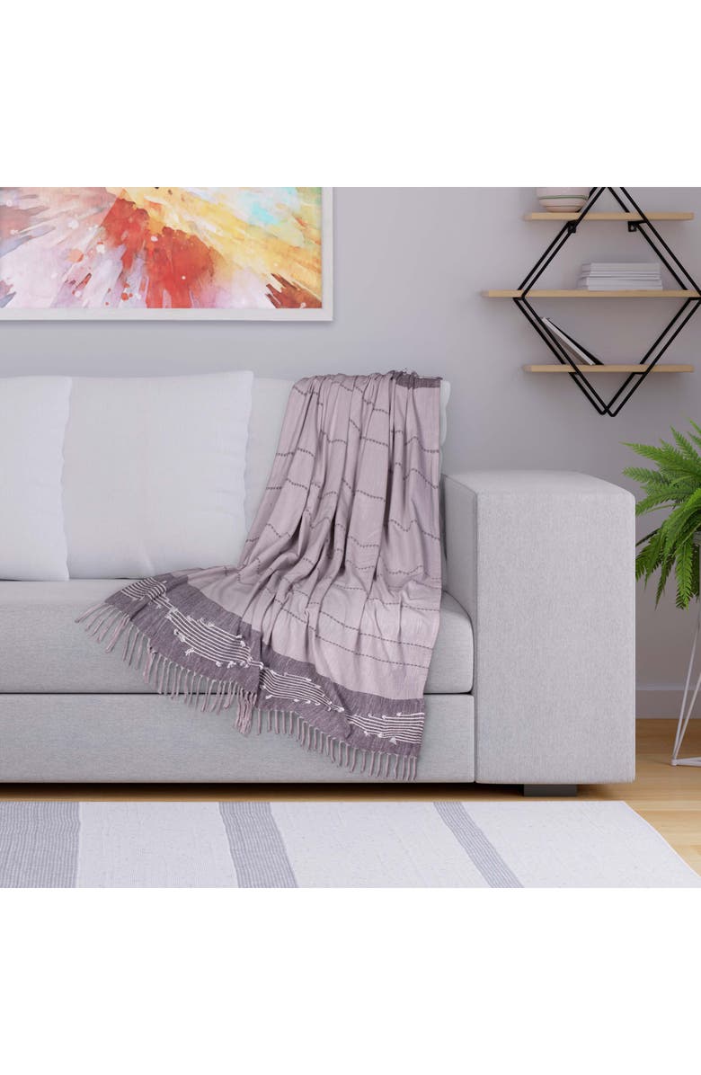 PARKLAND COLLECTION Adonia Tasseled Throw Blanket, Alternate, color, Grey