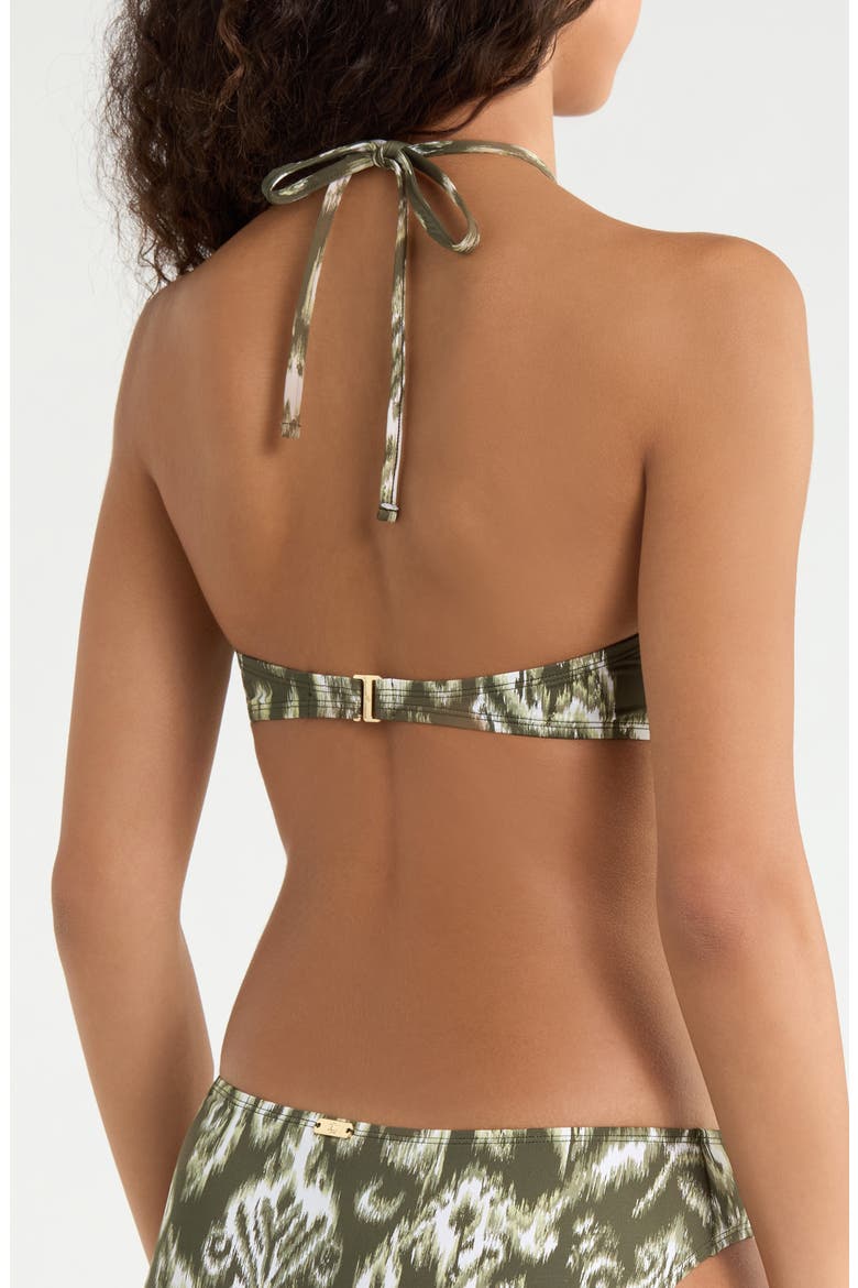 Shirred V-Wire Bikini Top, Alternate, color, GREEN MULTI