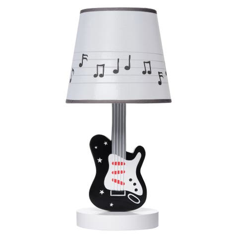 Rock Star Guitar Lamp with Musical Notes Shade & Bulb