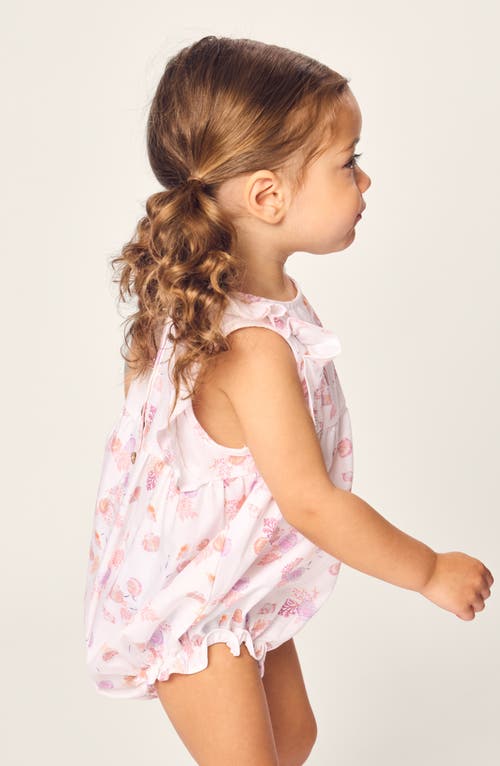 Petite Plume Shell Print Bubble Romper In White