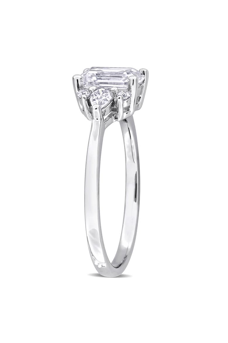 Moissanite Engagement Ring Sterling Silver, Alternate, color, Sterling Silver