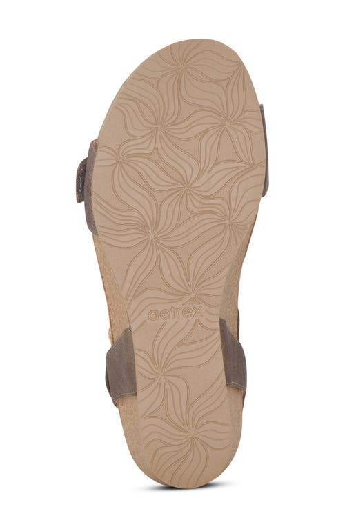 Aetrex Lexa Wedge Sandal In Brown