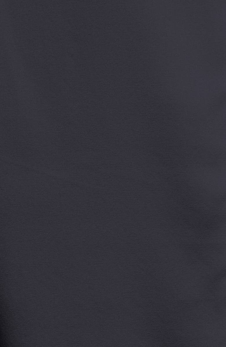 BOSS Ilesha Mock Neck Short Sleeve Stretch Silk Top, Alternate, color, Midnight