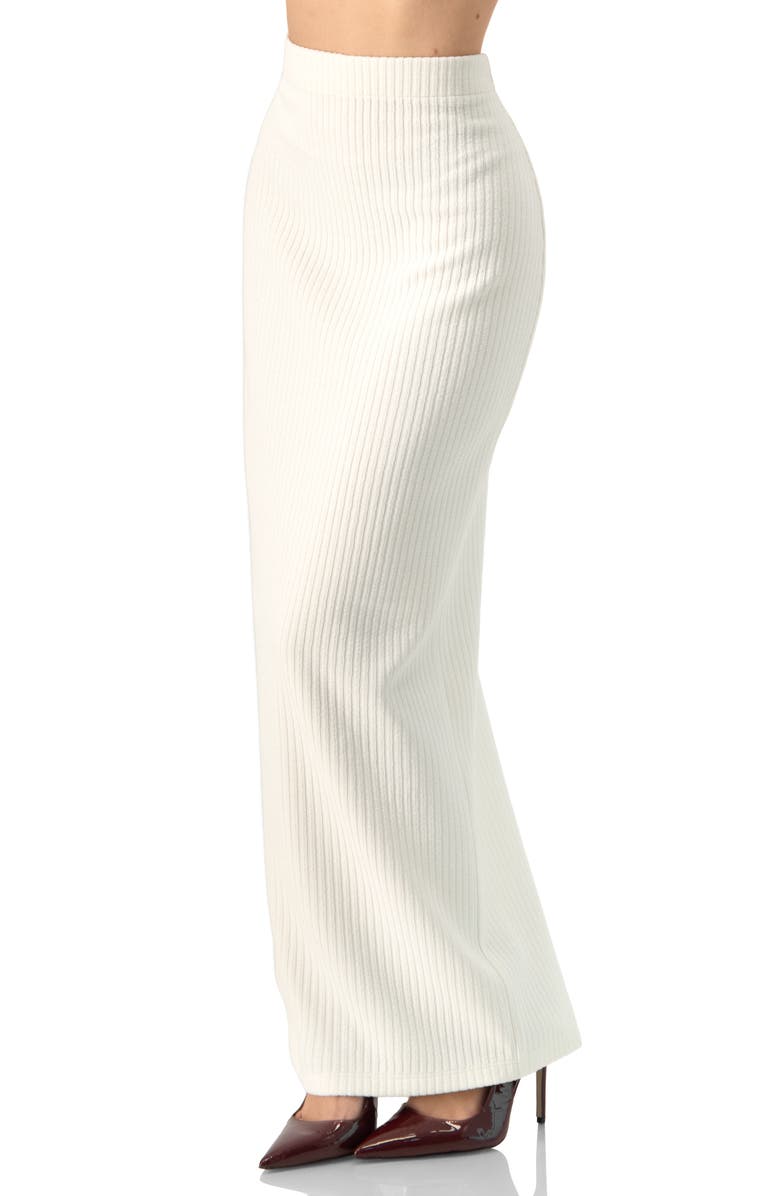 IVONNE Long Ribbed Pencil Skirt with Back Zipper, Alternate, color, Natural