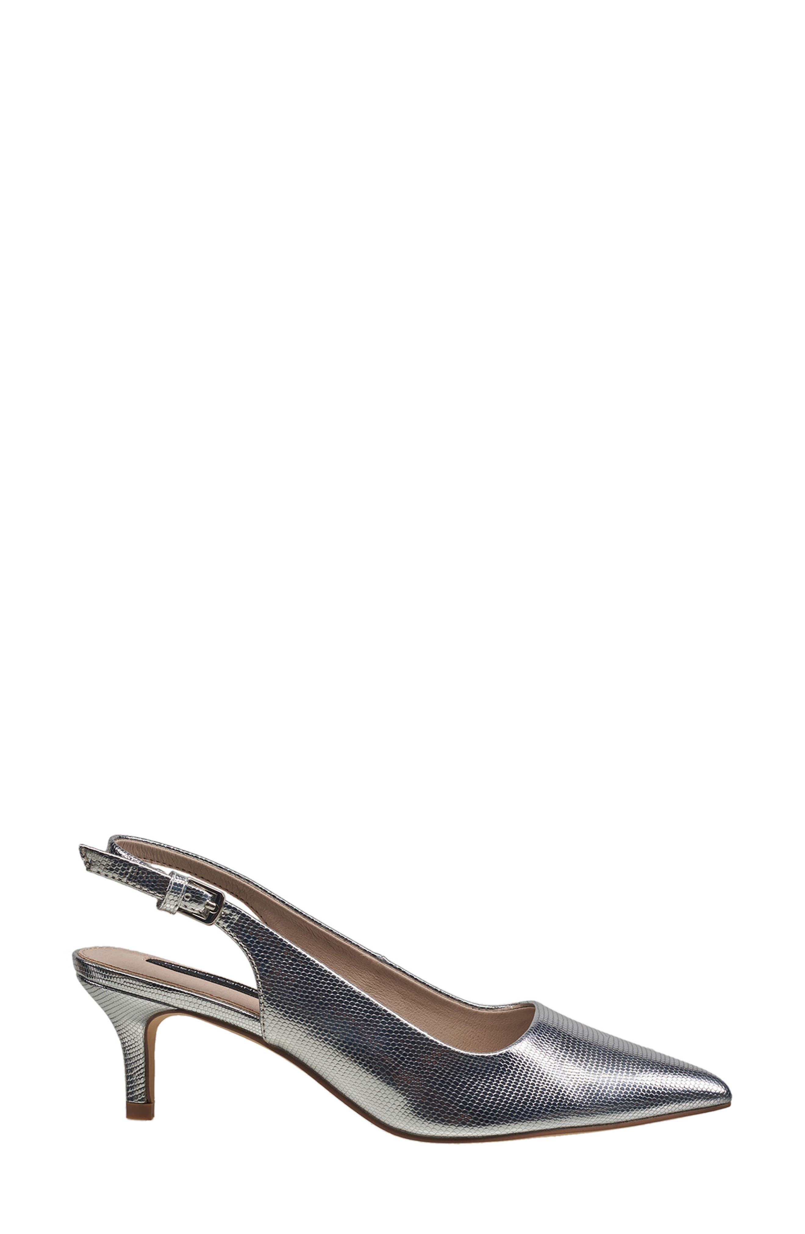 French Connection Quinn Slingback Pump, Alternate, color, Silver Crocodile