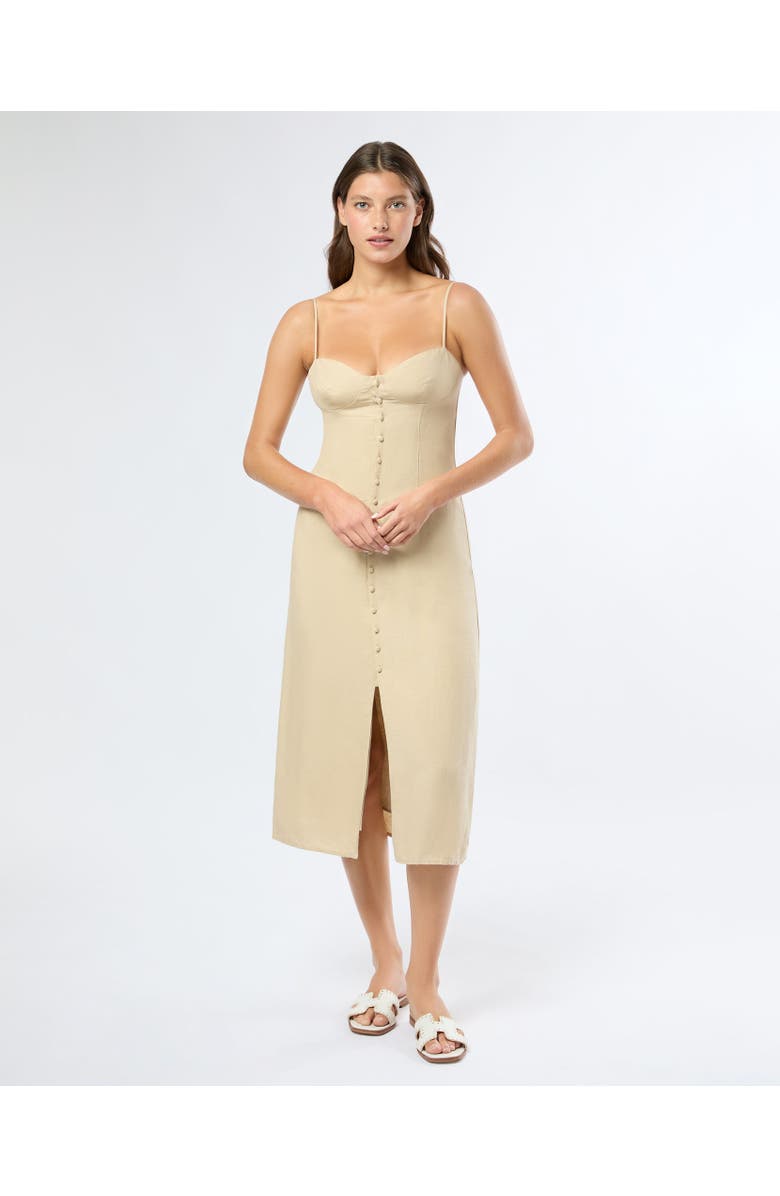 Onia Air Linen Corset Midi Dress, Alternate, color,