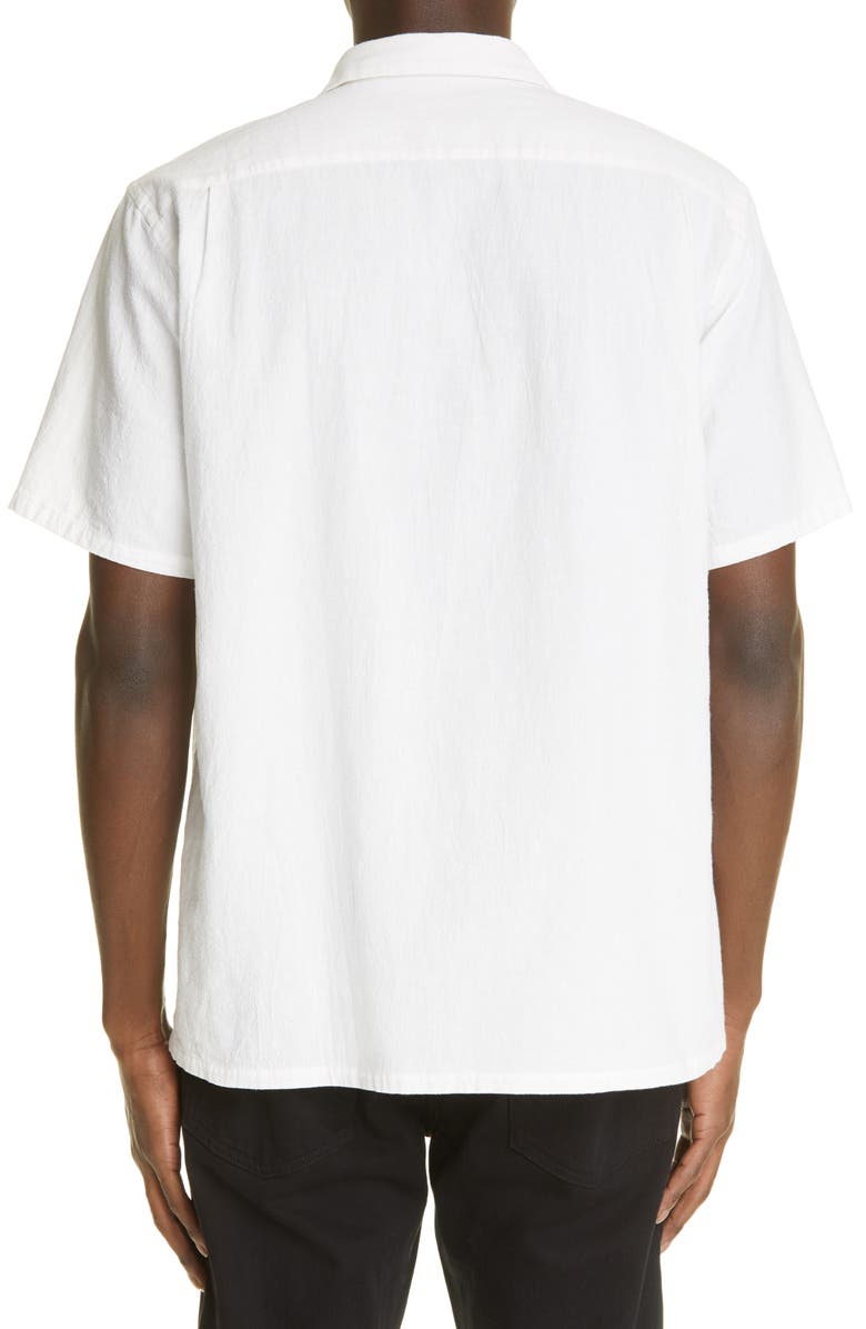 BEAMS Plus Cotton & Linen Short Sleeve Button-Up Shirt, Alternate, color,