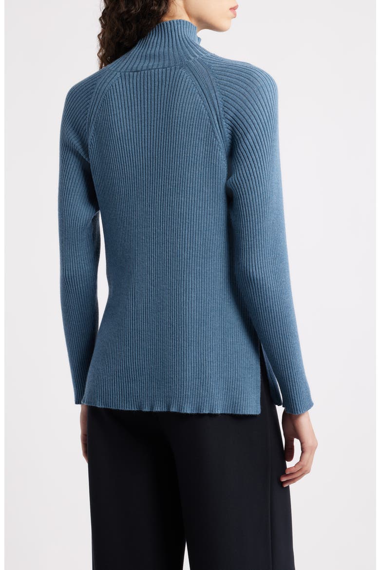 Rib Turtleneck Wool Sweater, Alternate, color, SEA SPRAY