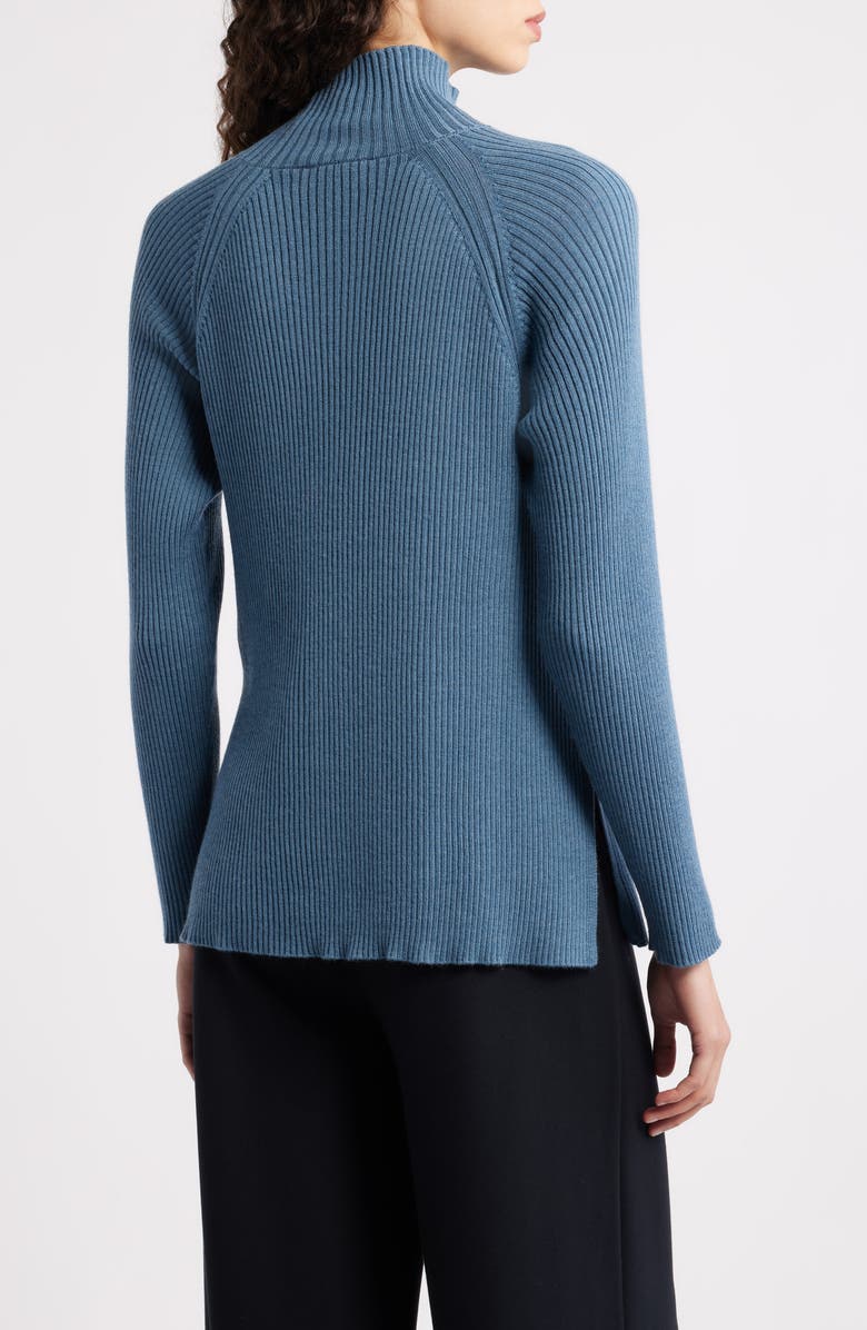 Eileen Fisher Rib Turtleneck Wool Sweater, Alternate, color, Sea Spray