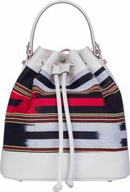 K'ai & Vrosi Leather & Fabric Pattern Convertible Bag