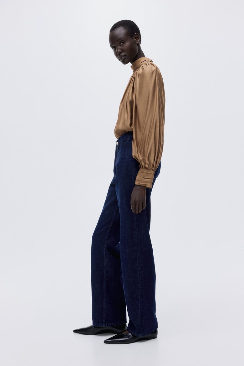Straight High Jeans, Alternate, color, Dark denim blue