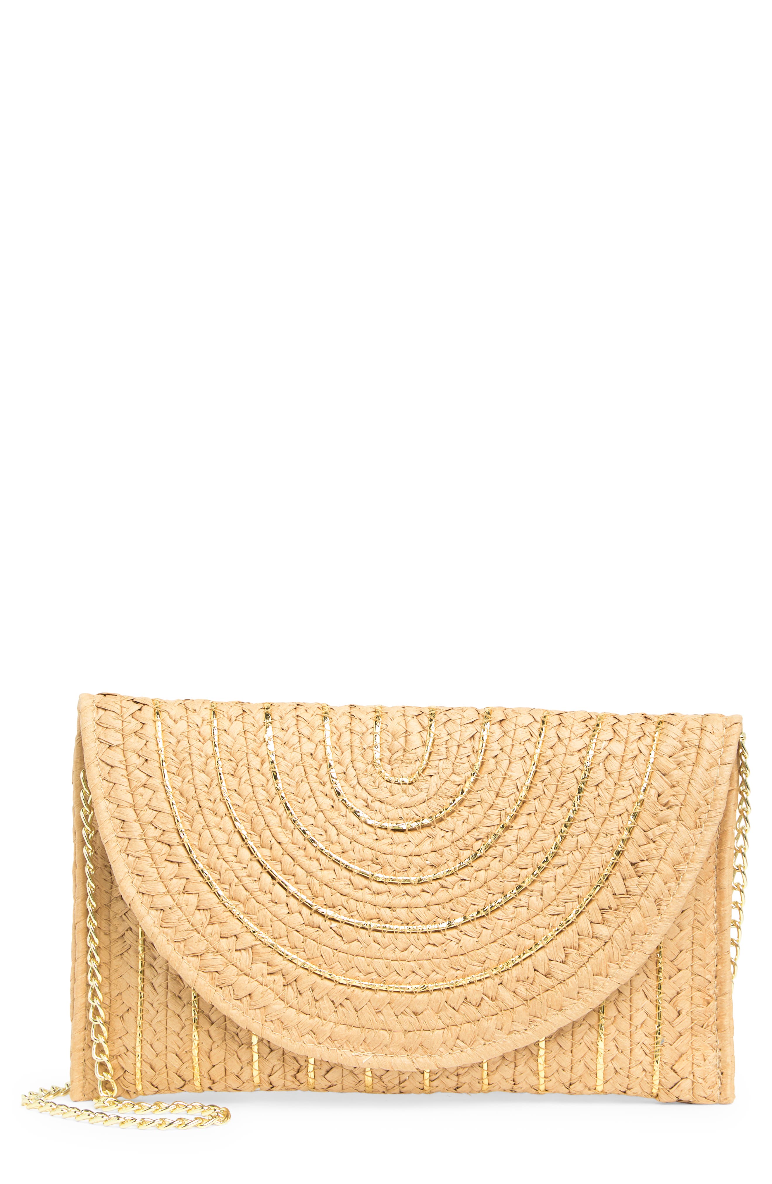 Collection XIIX Straw Clutch, Main, color, Natural