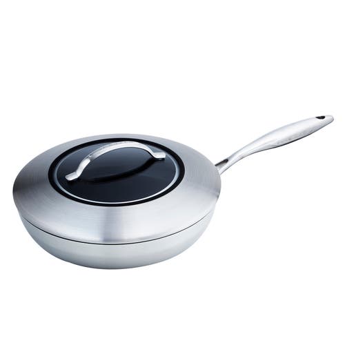 Scanpan CTX 11 Inch Nonstick Saute Pan with Lid, Stainless Steel in Silver 